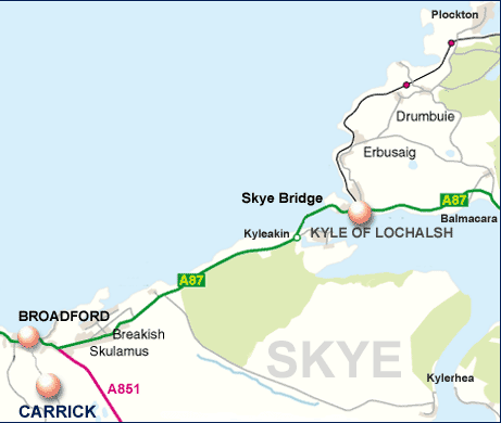 Maps showing Carrick Bed and Breakfast