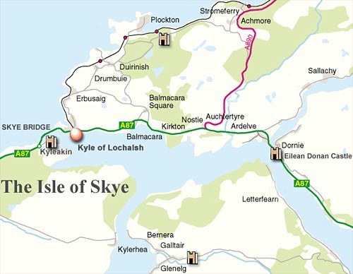 Map of Skye and Lochalsh area - Highlands Scotland